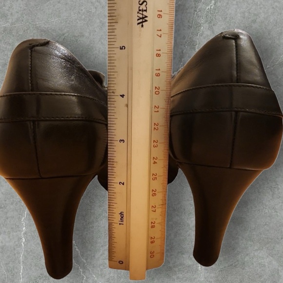 Cole Haan Nike Air Black Leather High Heel Ankle Booties Size 9.5B Booties - Picture 3 of 6